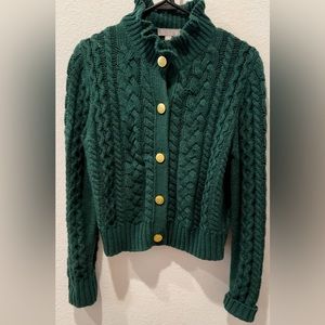 J.Crew Cable Knit Cardigan with Gold Buttons
